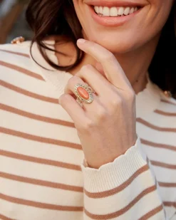 Polin et moi BISUTERÍA>Anillo Piedra Estru NARANJA