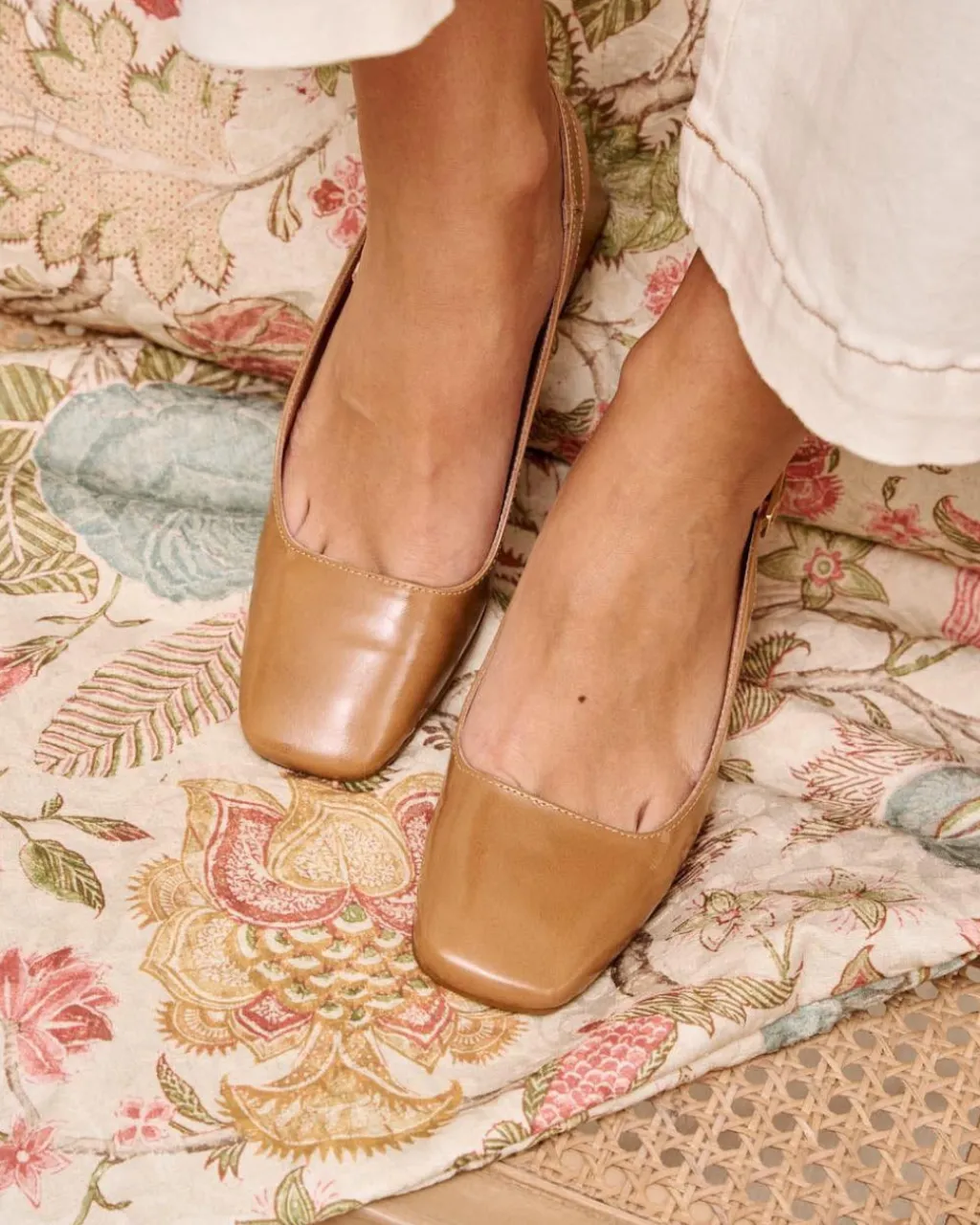 Polin et moi ZAPATOS DE TACÓN>Bailarina Destalonada Timbra Cuero