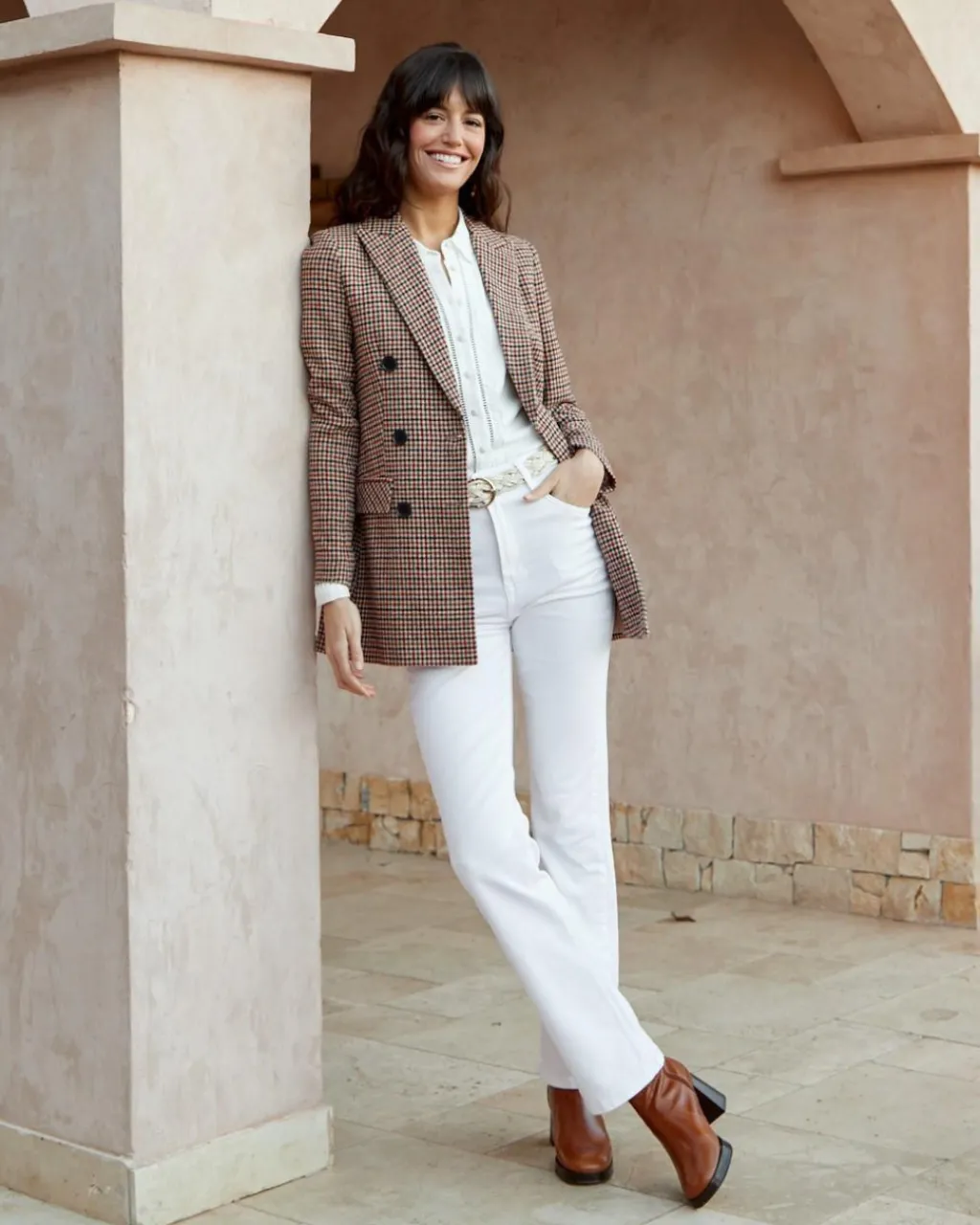 Polin et moi BLAZERS Y CAZADORAS>Blazer Cuadros Hatty camel