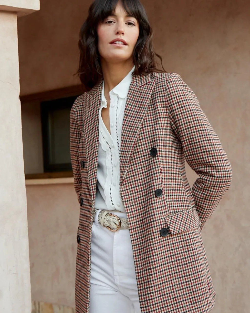 Polin et moi BLAZERS Y CAZADORAS>Blazer Cuadros Hatty camel