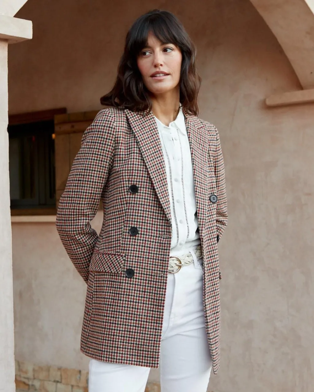 Polin et moi BLAZERS Y CAZADORAS>Blazer Cuadros Hatty camel