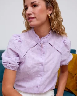 Polin et moi BLUSAS Y CAMISAS>Blusa Bordada Lupita Lila
