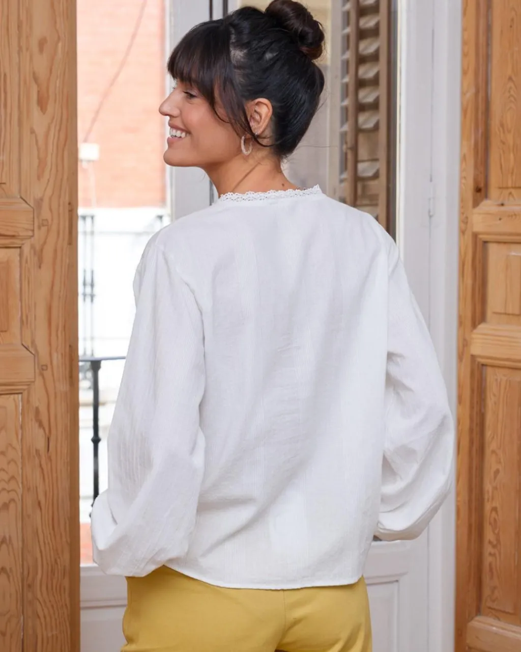 Polin et moi BLUSAS Y CAMISAS>Blusa Flores Daphne blanco