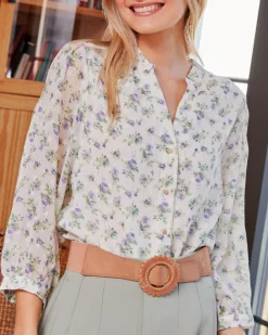 Polin et moi BLUSAS Y CAMISAS>Blusa Flores Samantha lavanda