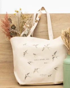 Polin et moi BOLSOS>Bolsa Solidaria “El vuelo de las golondrinas” Beige