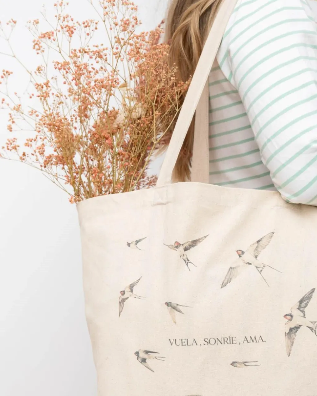 Polin et moi BOLSOS>Bolsa Solidaria “El vuelo de las golondrinas” Beige