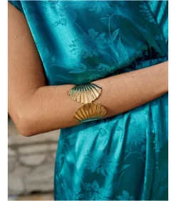 Polin et moi BISUTERÍA|COMPLEMENTOS>Brazalete Hoja Esti Oro