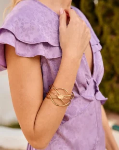 Polin et moi BISUTERÍA|FERIA>Brazalete Relieve Muriel BLANCO/DORADO