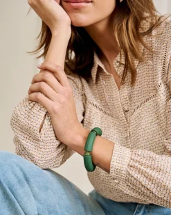 Polin et moi BISUTERÍA>Brazalete Rígido Mattia Verde esmeralda