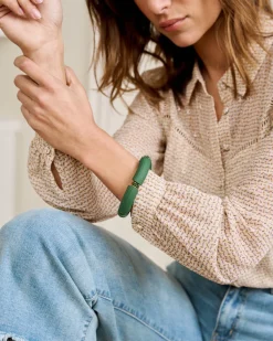 Polin et moi BISUTERÍA>Brazalete Rígido Mattia Verde esmeralda