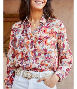 Polin et moi BLUSAS Y CAMISAS>Camisa Estampada Aidana NARANJA