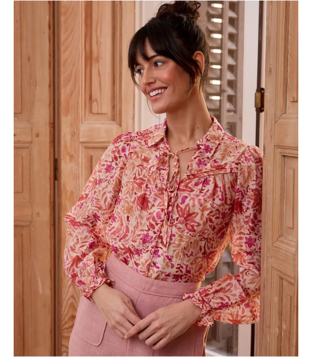 Polin et moi BLUSAS Y CAMISAS>Camisa Floral Nicola Rosa