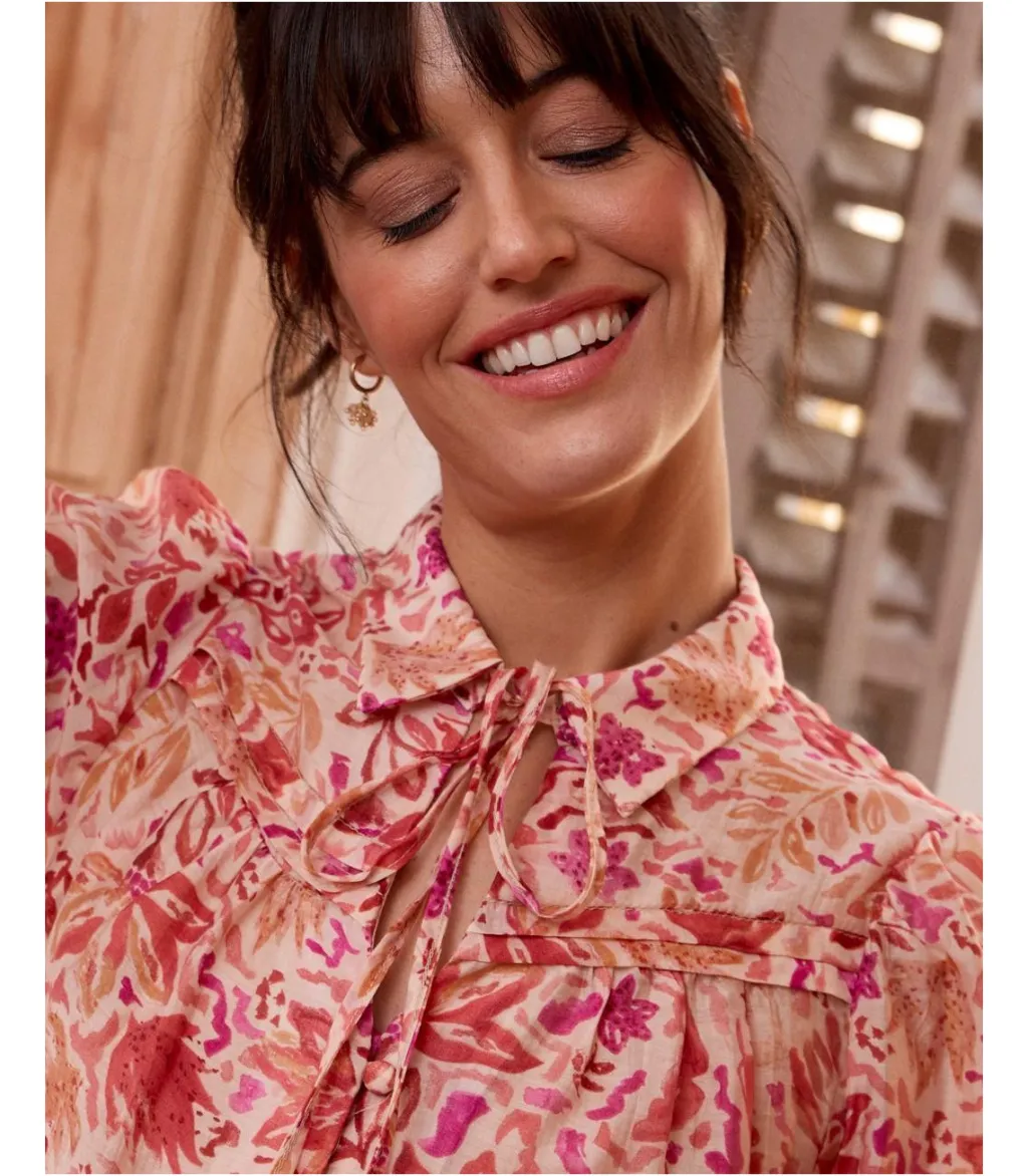 Polin et moi BLUSAS Y CAMISAS>Camisa Floral Nicola Rosa