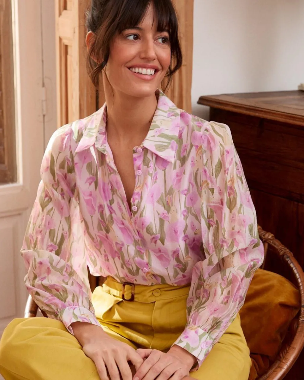 Polin et moi BLUSAS Y CAMISAS>Camisa Floral Salomé Lila