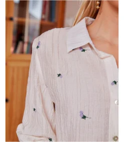 Polin et moi BLUSAS Y CAMISAS>Camisa Flores Silda blanco