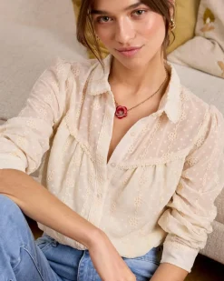 Polin et moi BLUSAS Y CAMISAS>Camisa Transparente Saman Crudo