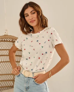 Polin et moi CAMISETAS Y TOPS>Camiseta Regaderas Zoraida blanco