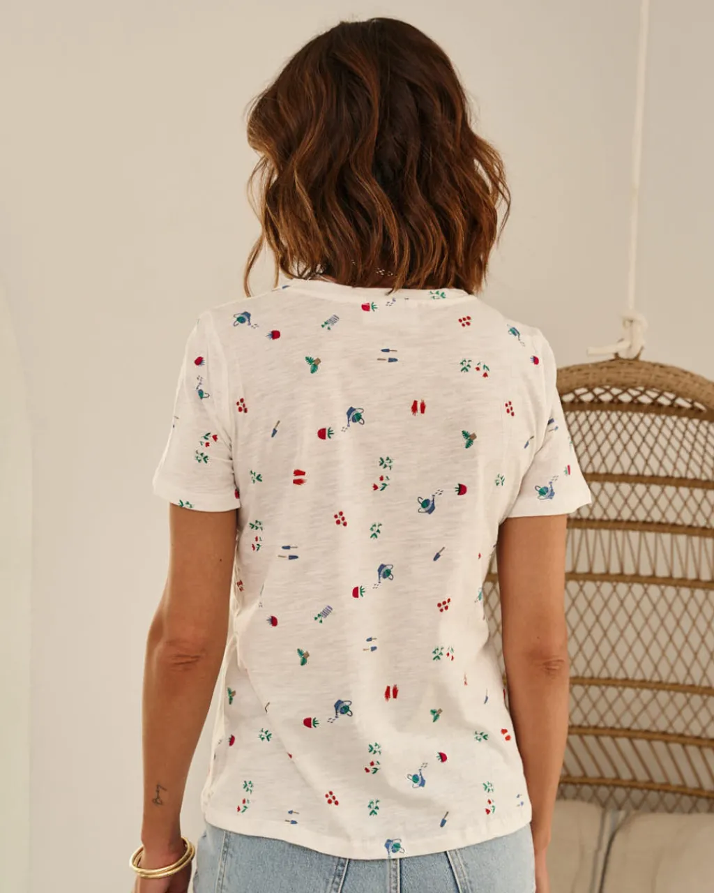 Polin et moi CAMISETAS Y TOPS>Camiseta Regaderas Zoraida blanco