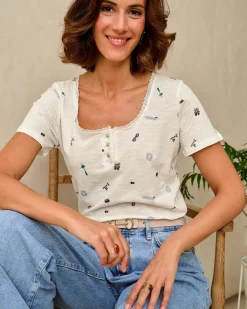 Polin et moi CAMISETAS Y TOPS>Camiseta Viaje Yarina blanco