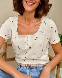 Polin et moi CAMISETAS Y TOPS>Camiseta Viaje Yarina blanco