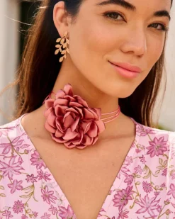 Polin et moi BISUTERÍA|FERIA>Chocker Tela Ailara Rosa