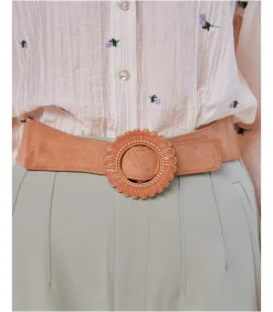 Polin et moi CINTURONES>Cinturón Flor Rozzalen camel