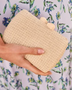 Polin et moi BOLSOS|COMPLEMENTOS>Clutch Rafia Darcy BEIGE