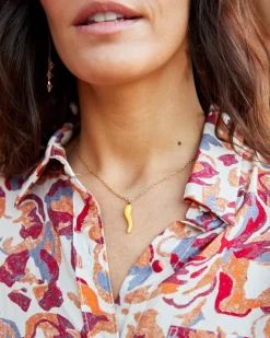 Polin et moi BISUTERÍA>Colgante Pimiento Ambar Oro