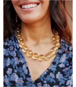 Polin et moi BISUTERÍA>Collar Bolas Mercedes ocre