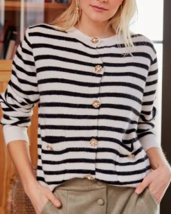 Polin et moi CARDIGANS Y JERSEIS>Cárdigan rayas Nahid Crudo