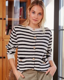 Polin et moi CARDIGANS Y JERSEIS>Cárdigan rayas Nahid Crudo