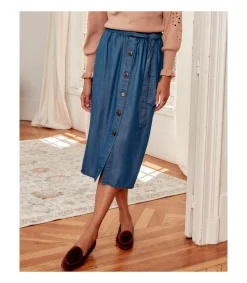 Polin et moi FALDAS>Falda Airea denim