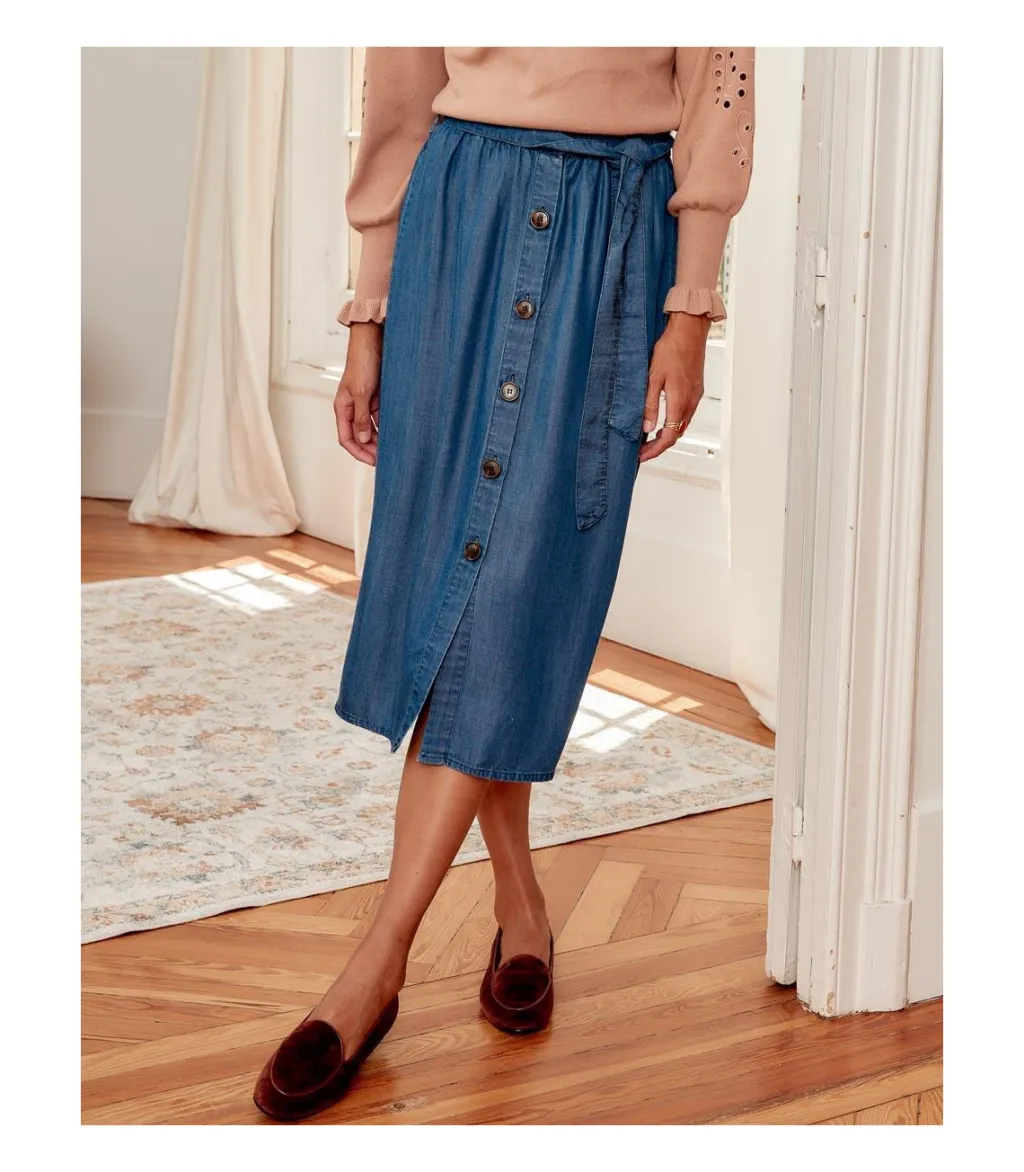 Polin et moi FALDAS>Falda Airea denim