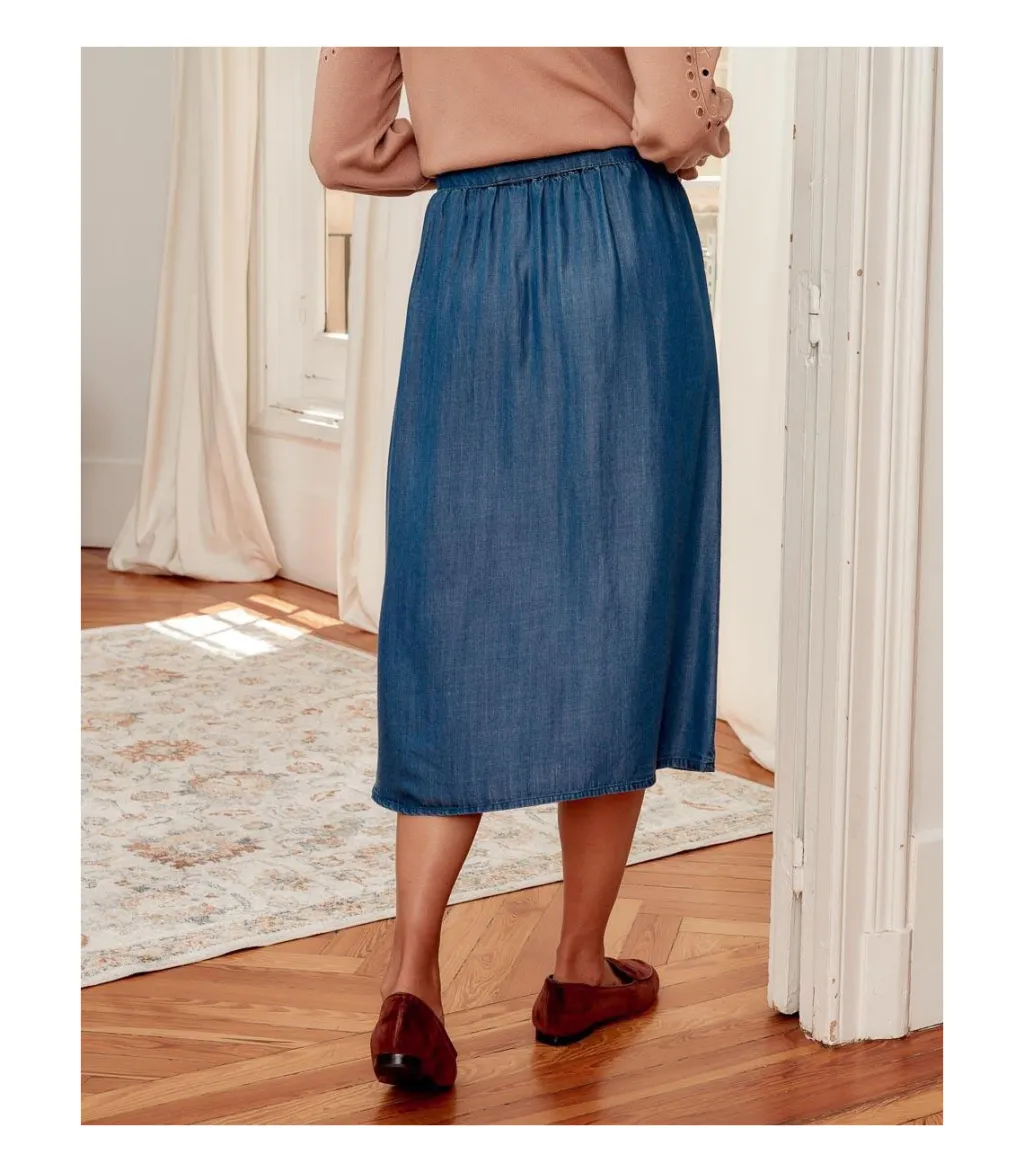 Polin et moi FALDAS>Falda Airea denim