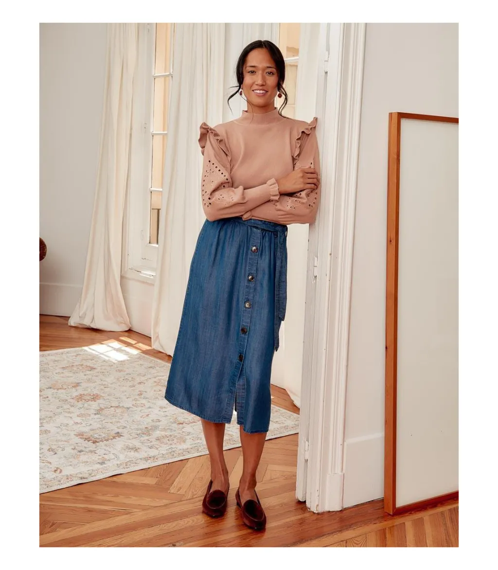 Polin et moi FALDAS>Falda Airea denim