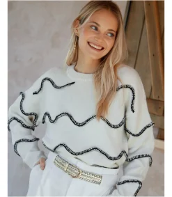 Polin et moi CARDIGANS Y JERSEIS>Jersey Pespuntes Maiala Crudo