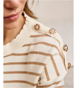 Polin et moi CARDIGANS Y JERSEIS>Jersey Rayas Beiga beige