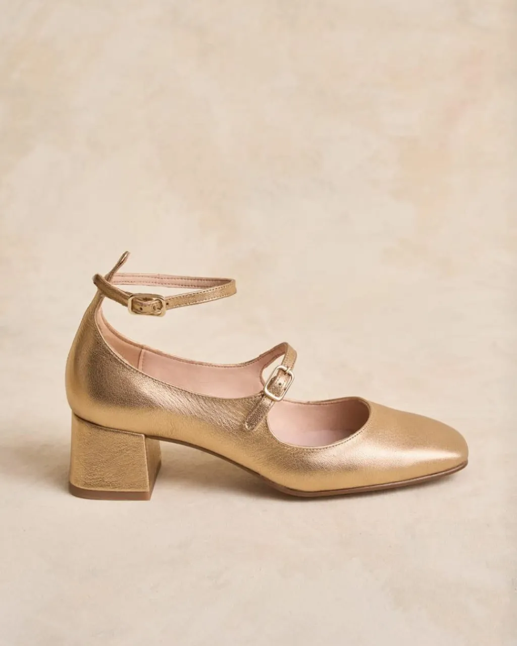 Polin et moi ZAPATOS DE TACÓN|FERIA>Mary Jane Hebilla Carima Oro