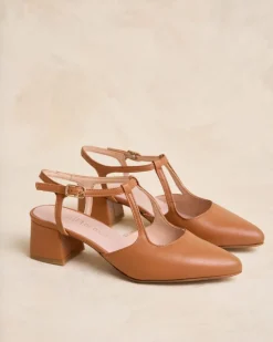 Polin et moi ZAPATOS DE TACÓN>Mary Jane Punta Eria camel