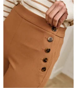 Polin et moi PANTALONES>Pantalón Botones Anadi Marrón
