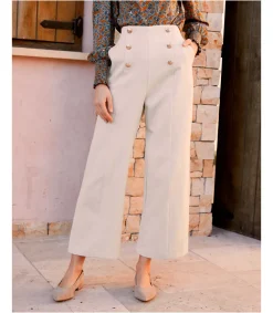 Polin et moi PANTALONES>Pantalón Botones Neta Beige