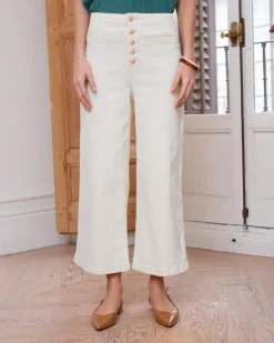 Polin et moi PANTALONES>Pantalón Denim Aretha beige
