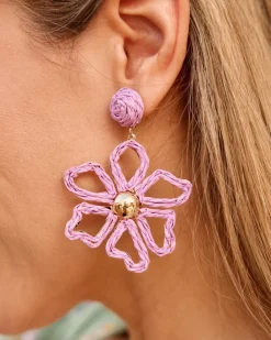 Polin et moi BISUTERÍA|FERIA>Pendiente Rafia Heidi Lila