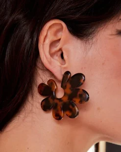 Polin et moi BISUTERÍA>Pendientes Carey Flauma camel