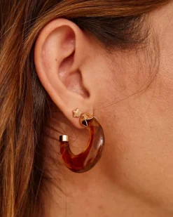 Polin et moi BISUTERÍA>Pendientes Carey Luba camel