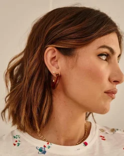 Polin et moi BISUTERÍA>Pendientes Carey Luba camel