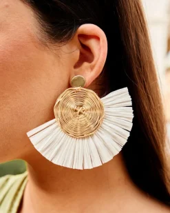 Polin et moi BISUTERÍA|FERIA>Pendientes Flecos Mirna blanco