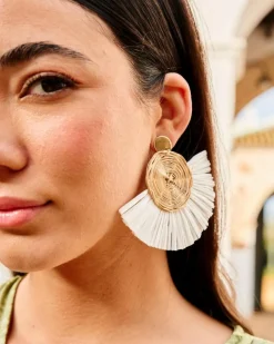 Polin et moi BISUTERÍA|FERIA>Pendientes Flecos Mirna blanco