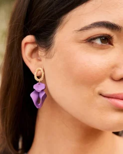 Polin et moi COMPLEMENTOS|BISUTERÍA>Pendientes Flor Ariel Morado