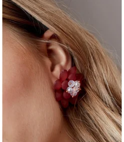 Polin et moi BISUTERÍA>Pendientes Flor Boliras Cereza